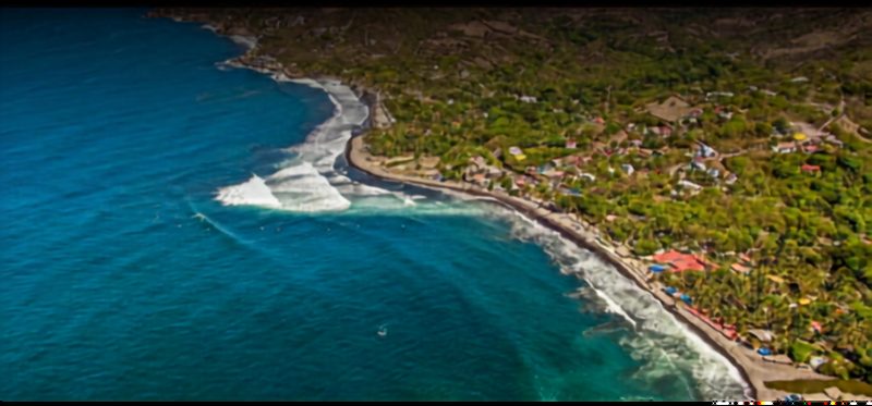 El Salvador’s Surf City coastline from the air