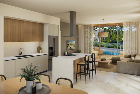 Silver Beach living and kitchen